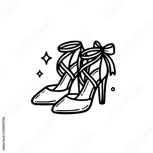 High Heel Shoes Fashion Vector Icon