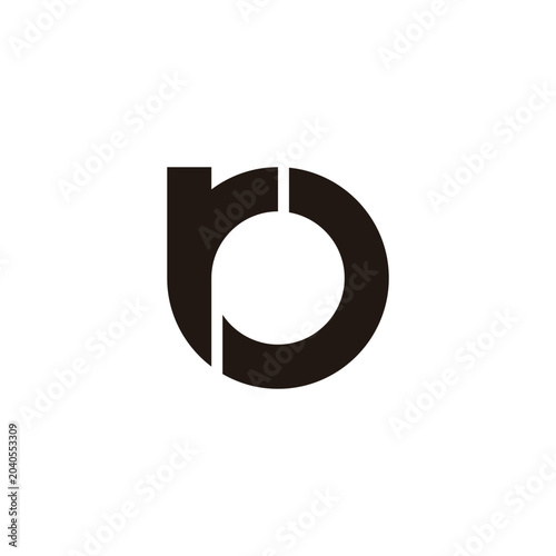 Letter rb br r b circle geometric symbol simple logo vector
