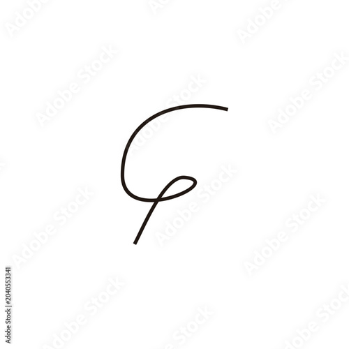 Letter Gp connect, line geometric symbol simple logo vector