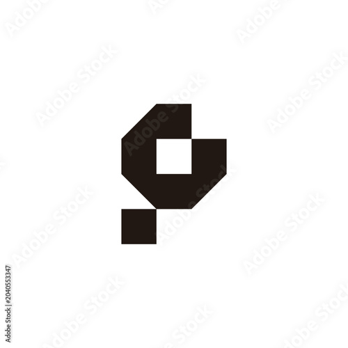 Letter GP PG G P square, dot geometric symbol simple logo vector