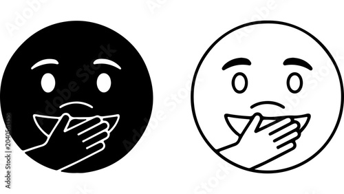 Foto Laughing Face Emoji With Hand Over Mouth