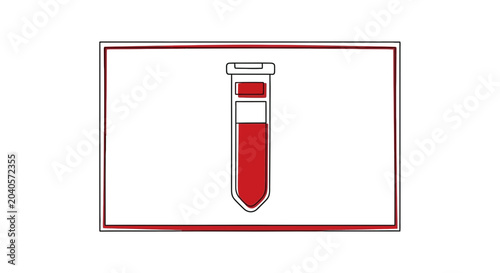 Red liquid in a test tube, science and medical research icon
