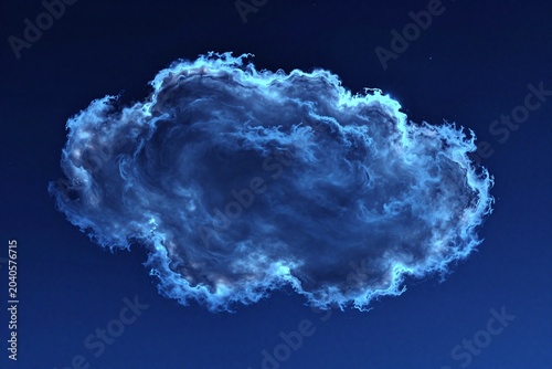 A blue nebula in the night sky with stars