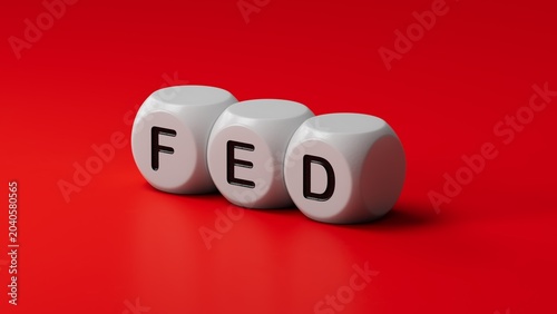 Fotografía fed concept on wooden dice