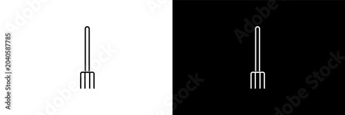 Foto pitchfork outline icons in farming and gardening category