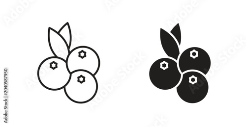 Bild auf Leinwand whiteberries line icon vector set.