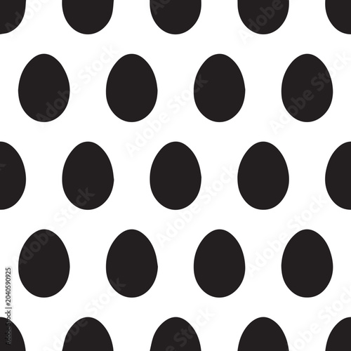 Bild auf Leinwand Black Easter eggs seamless pattern