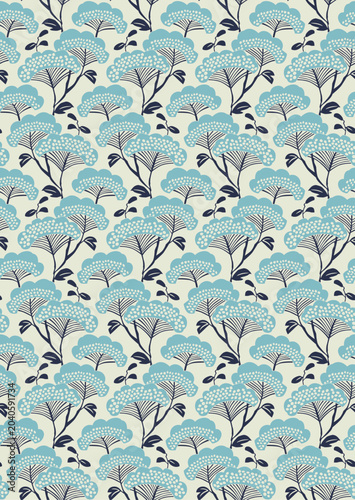 Floral Tree Abstract Seamless Pattern