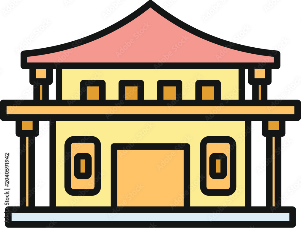 Naklejka premium Chinese temple representing asian architecture and cultural landmark