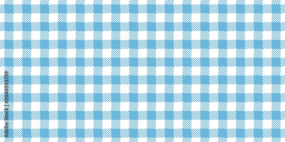 Naklejka premium Blue plaid seamless pattern background. Gingham checkered texture for fabric, tablecloth, picnic, wrapping, wallpaper.