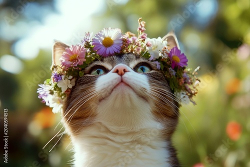 Sunny daylight. Sunny days happiness. Cute adult cat singapura w