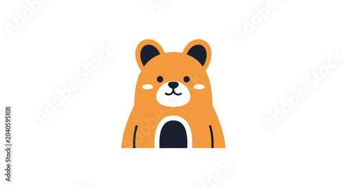 Cuadro en lienzo Cute Cartoon Teddy Bear Face.