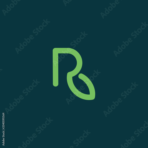 simple and modern letter R line logo design template elements