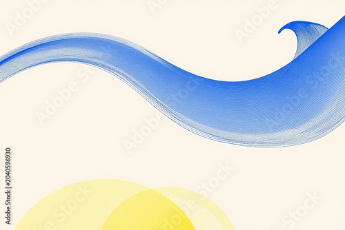 A blue and yellow abstract background with wavy lines