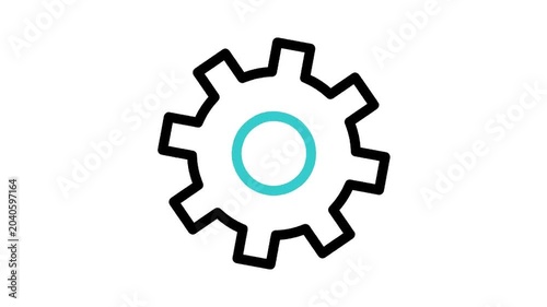 Animated Settings Gear Configuration Preferences Option Icon Loop