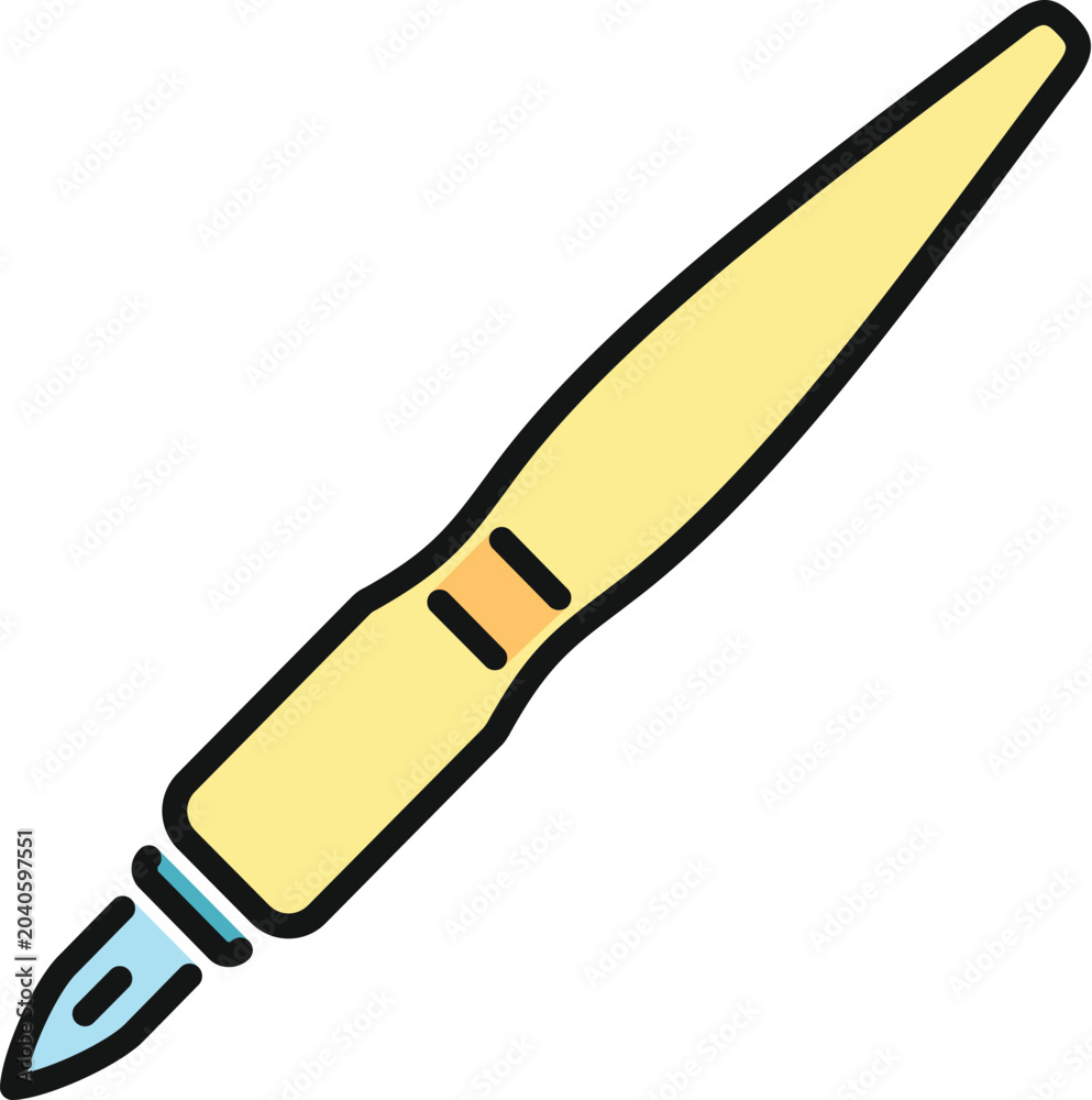 Obraz premium Fountain pen illustration on white background for writing, education, and stationery concepts
