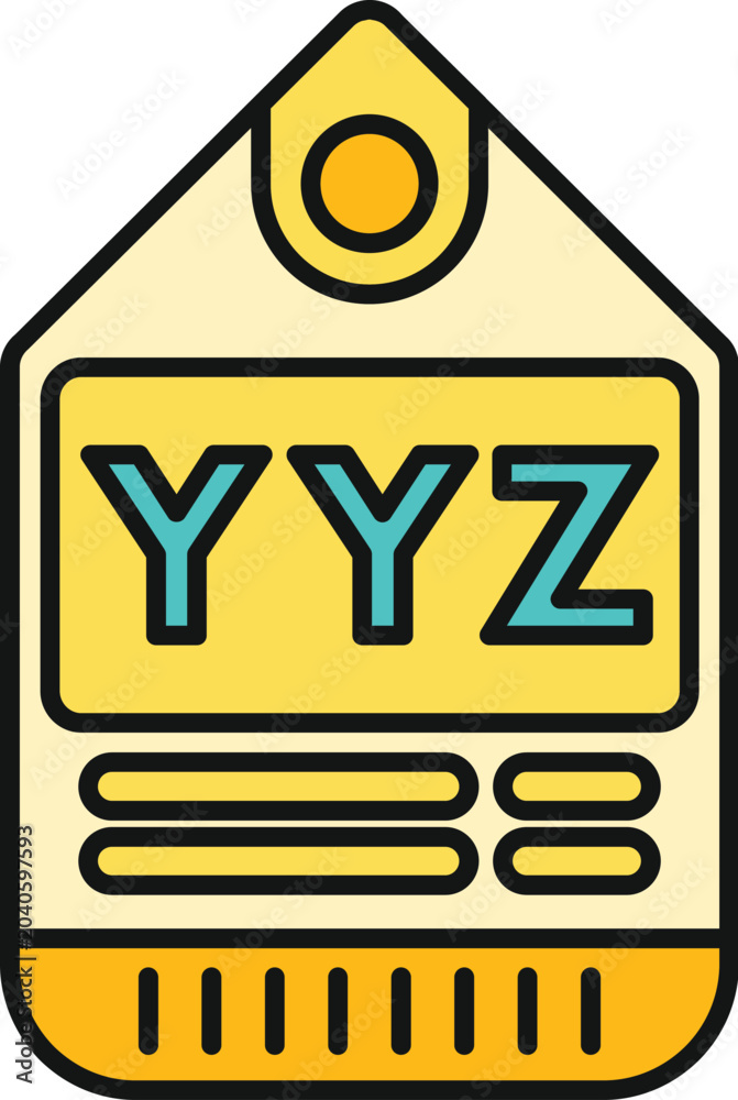 Naklejka premium Yyz toronto pearson airport luggage tag representing travel and aviation
