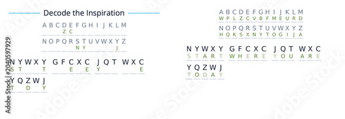 Canvastavla Decode the inspiration alphabet decoder puzzle educational illustration
