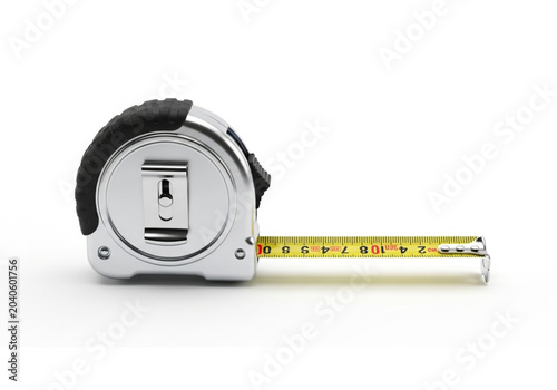 Yellow Tape Measure Isolated on White Background