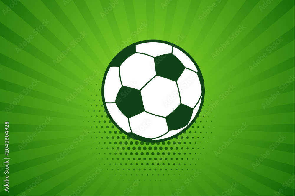 Naklejka premium Football soccer with green designs