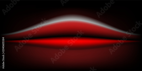 Schilderij op canvas Abstract Red Wave Gradient Background With Smooth Curves And Dark Futuristic Min
