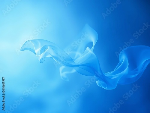 Wispy, translucent blue forms drift in a luminous void, suggesting mystery and boundless potential, a visual metaphor for the abstract,  fluid, abstract
