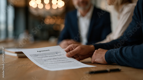 Incident response retainer agreement being reviewed by corporate legal counsel and cybersecurity firm representative across conference table, service level objective clauses highlighted, symbolic st