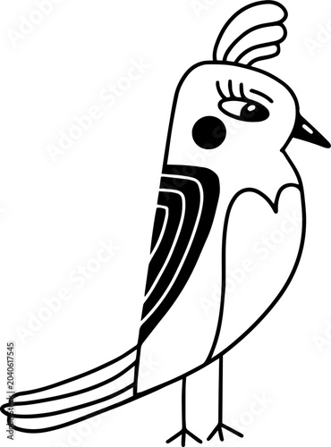 Scandinavian Outline Birds Minimalist Hand Drawn Line Art Design