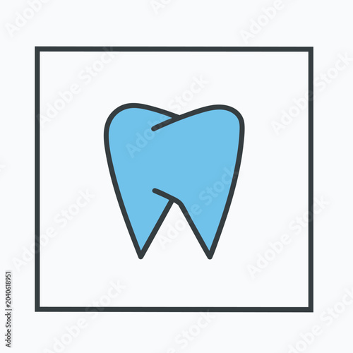 Minimalist blue tooth icon isolated on white background.