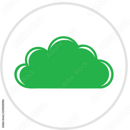 Green cloud icon isolated on white background.
