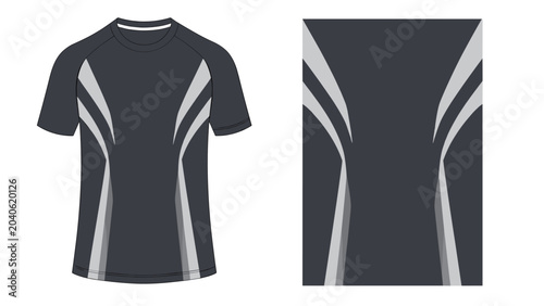 Obraz na plátně Dark twotone athletic jersey with striped pattern and modern design