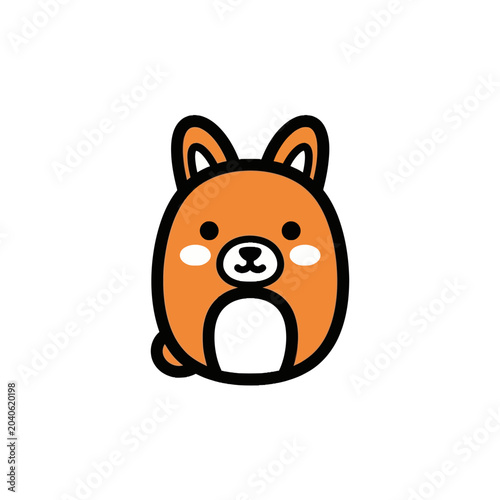 Cute Shiba Inu Dog Face Portrait.