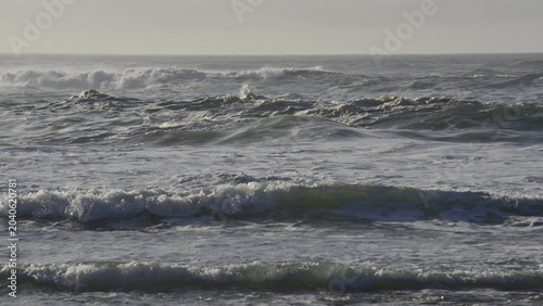 Fotografía A stormy morning on the Atlantic Ocean in Baiona, on the Galician coast
