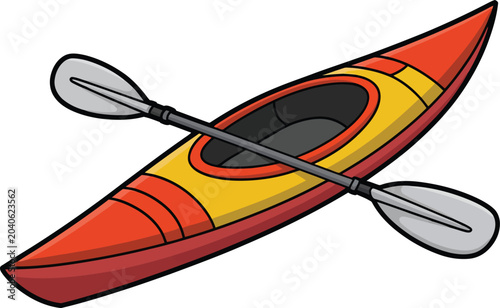 Cute cartoon a illustrator vector kayak
