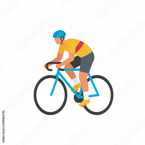 Foto Cyclist in motion - A vibrant illustration of athleticism and speed