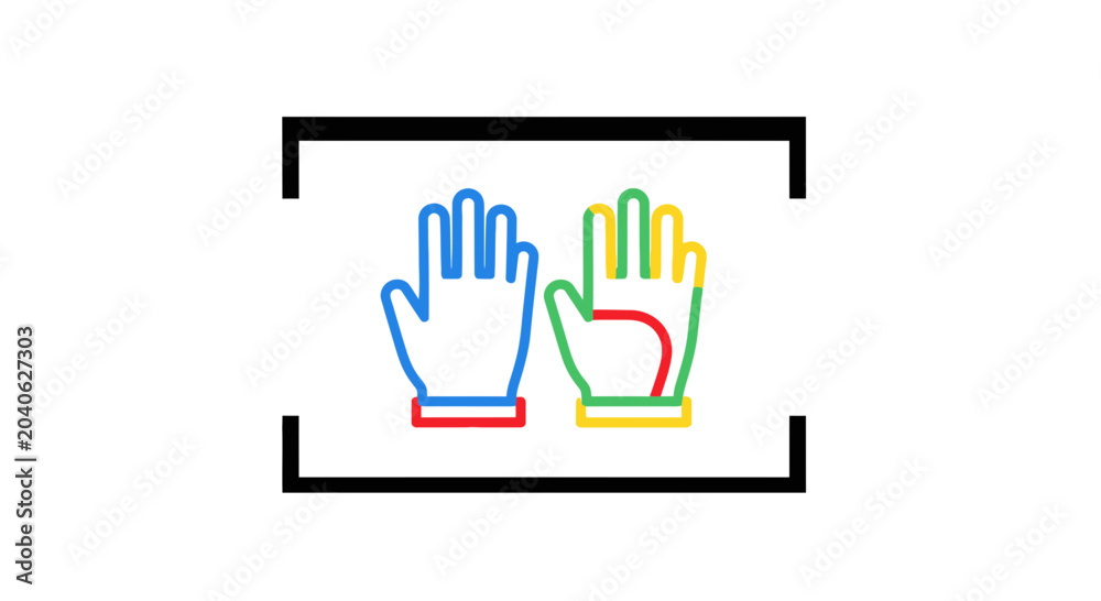 Fototapeta premium Colorful Hands Icon: Communication, Connection, and Teamwork Concept