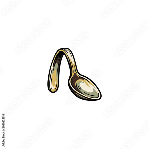 Bent spoon leaning tired