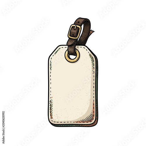 Blank luggage tag illustration