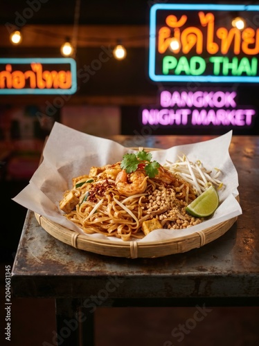 Gourmet presentation of Pad Thai