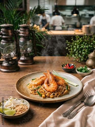 Gourmet presentation of Pad Thai