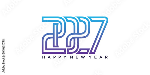 Happy new year 2027 design text vector illustration. New year celebration concept