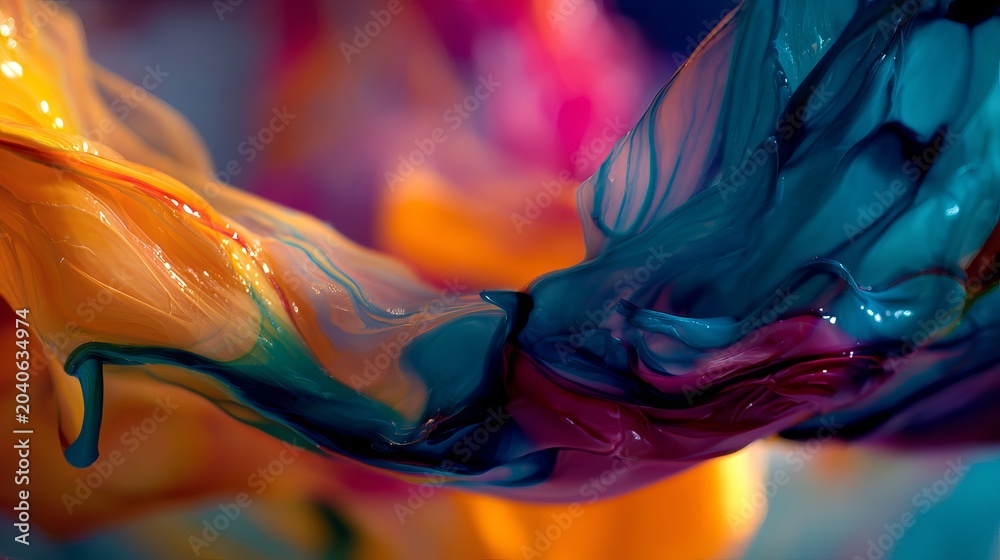 Obraz premium A vibrant and colorful abstract painting with swirling patterns of paint