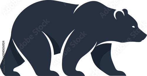 Photos Dark Grey Bear Walking Profile View.