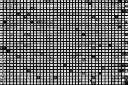 a black and white background with a pattern of squares