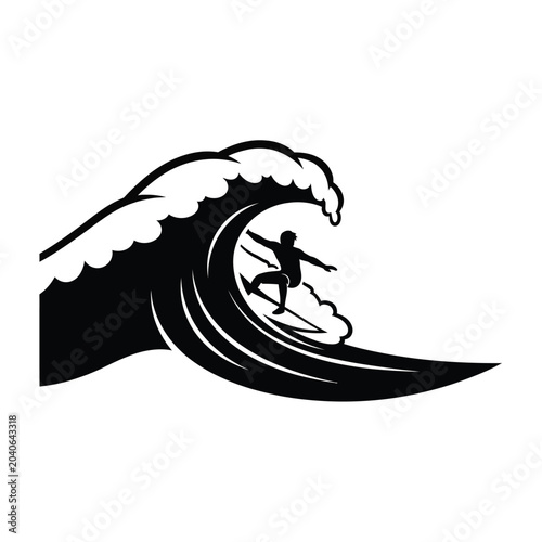 Photography Man surfing on large wave