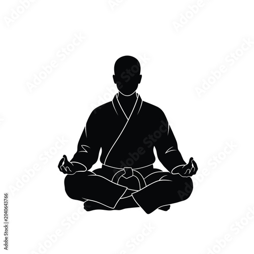 Man sitting in lotus position meditating
