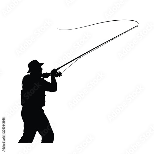 man fishing with rod