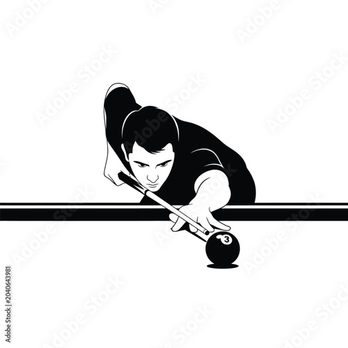 man playing pool billiards