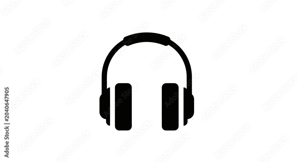 Fototapeta premium Minimalist Headphones Vector Icon