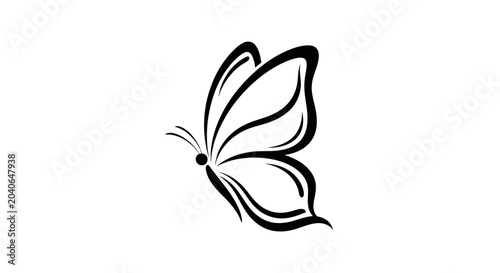 Schilderij op canvas Minimalist Butterfly Line Art Vector